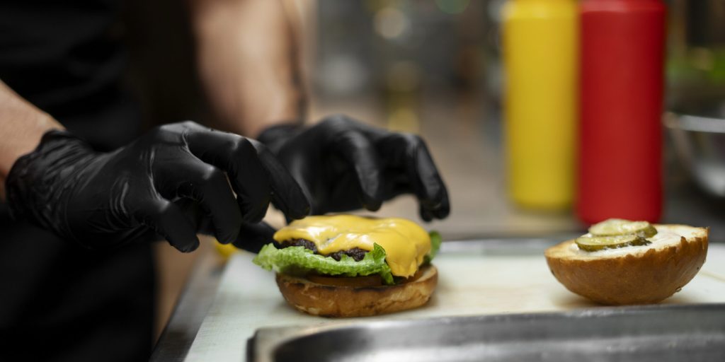 kitchen display system in a kitchen fast food